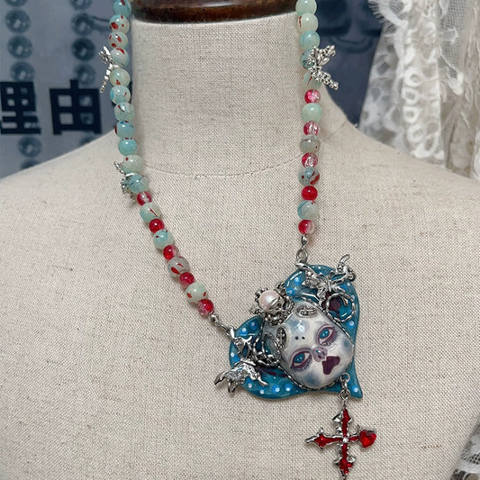 Necklaces-Ersan Tongsheng Necklace Niche Original Baby Design Diablo Subculture Punk Wind y2k Diablo Spice Girl Collarbone Chain