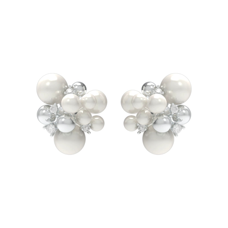 Explosive Pearl Zircon Earrings