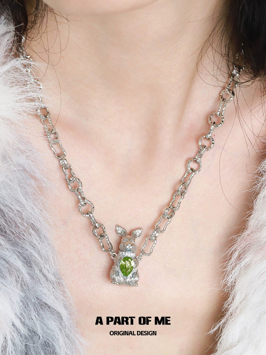 Diamond Rabbit Pendant Necklace