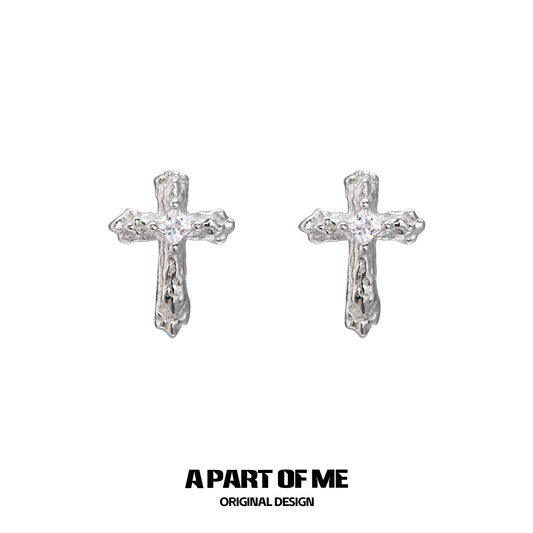 Light of Faith Cross Silver Earrings