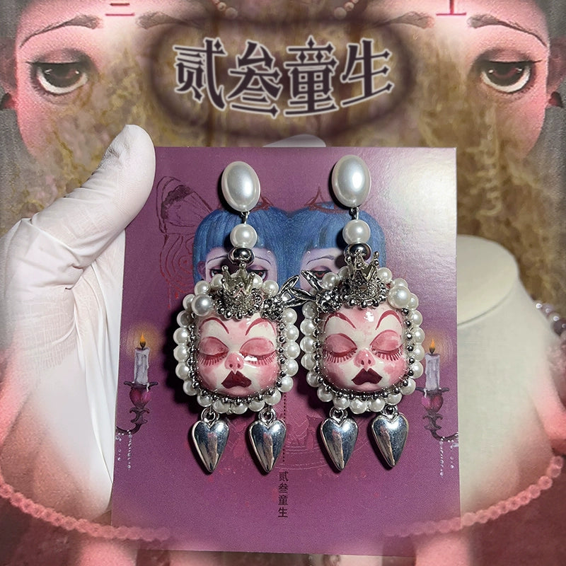 Earrings & Ear Cuffs-Ersan Tongsheng Original Heavy Industry Sweet Cool Niche Earrings Earclips Cute Niche Design Rock Punk Gift Recommendation