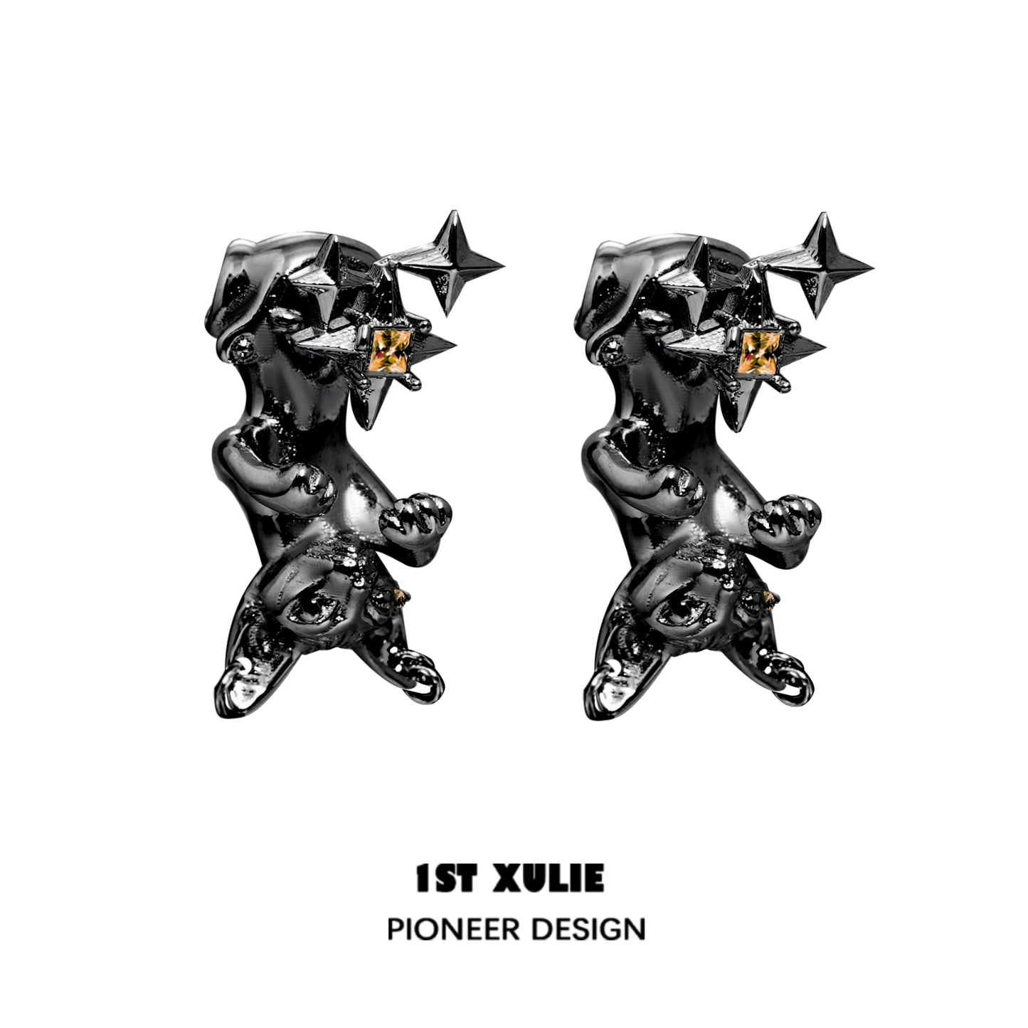 Cat Starfall Cool Stud Earrings