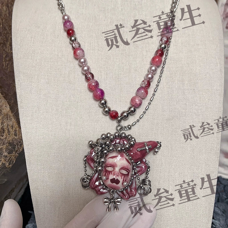 Necklaces-Ersan Tongsheng Original Handmade Necklace Spice Girl Sweet Cool Futuristic Subculture Niche High-end Light Luxury Heavy Industry Tide