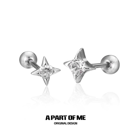 Sleeping Star Stud Earrings