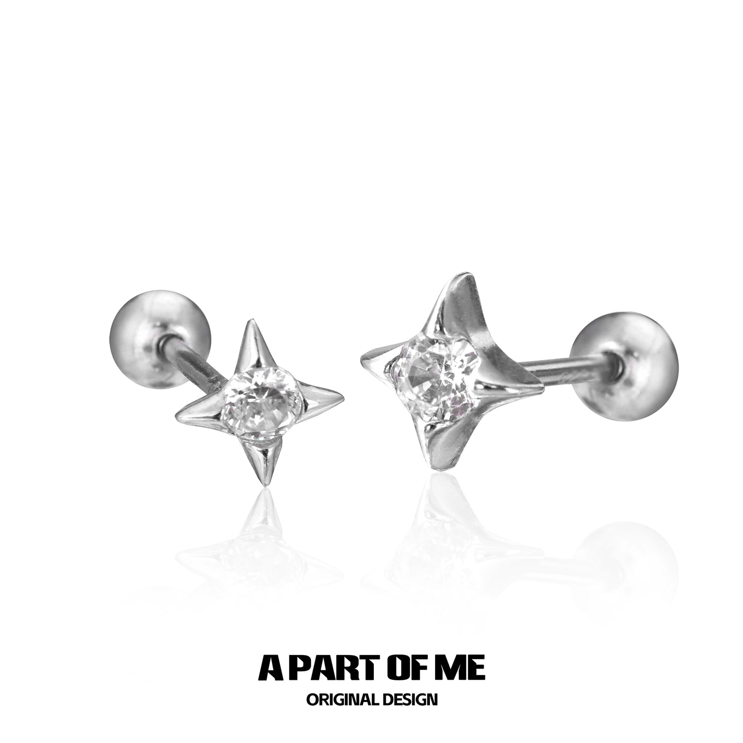 Sleeping Star Stud Earrings