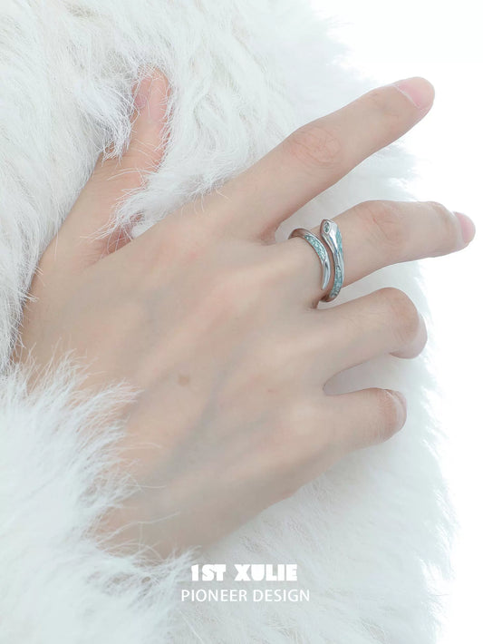 Sea Blue Snake Wrap Ring
