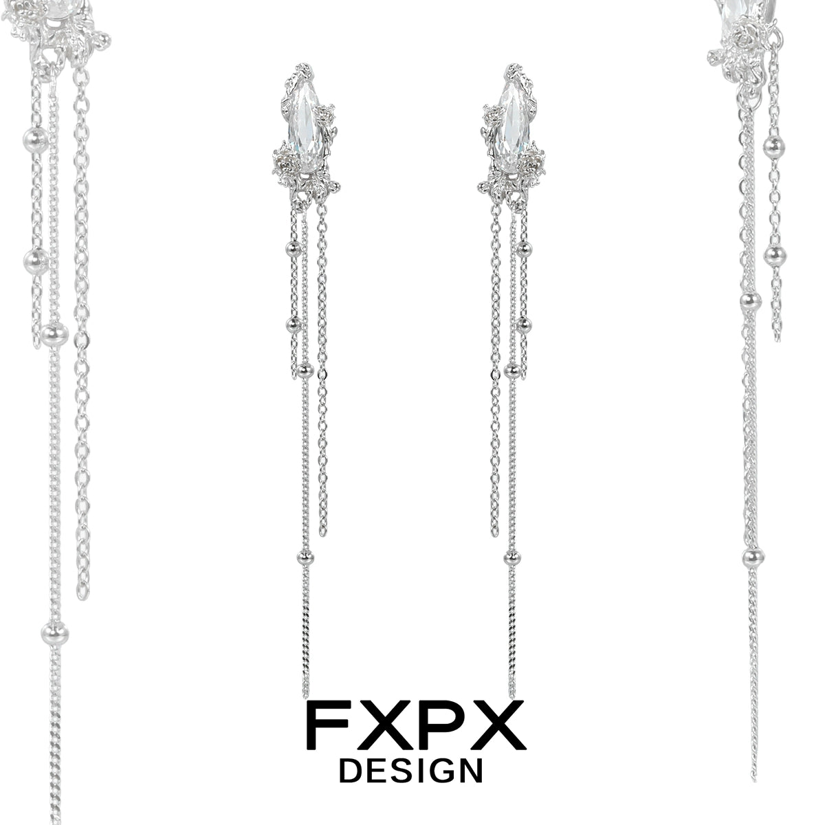 Y2K Chill Tassel Silver Earrings