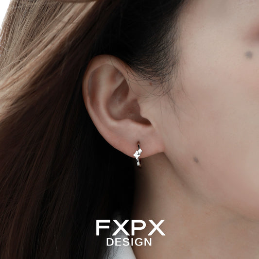 Mirror Square Silver Earrings