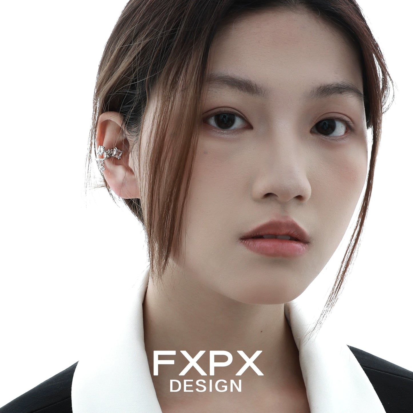 Shattered Prism Zircon Ear Clip