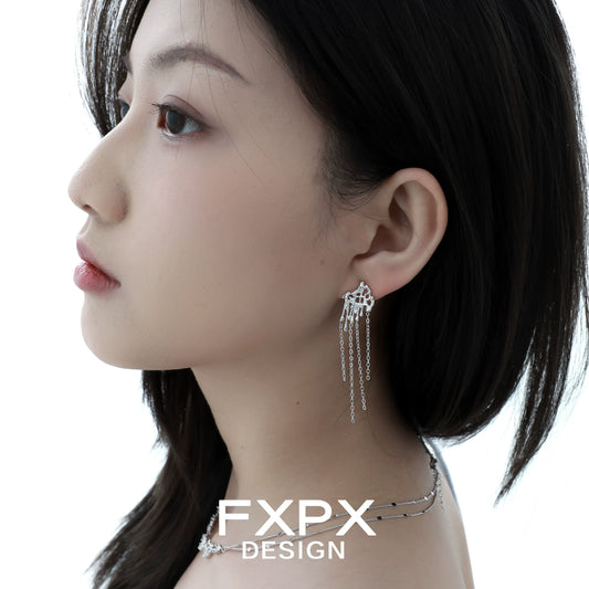 Cool Liquid Metal Tassel Earrings