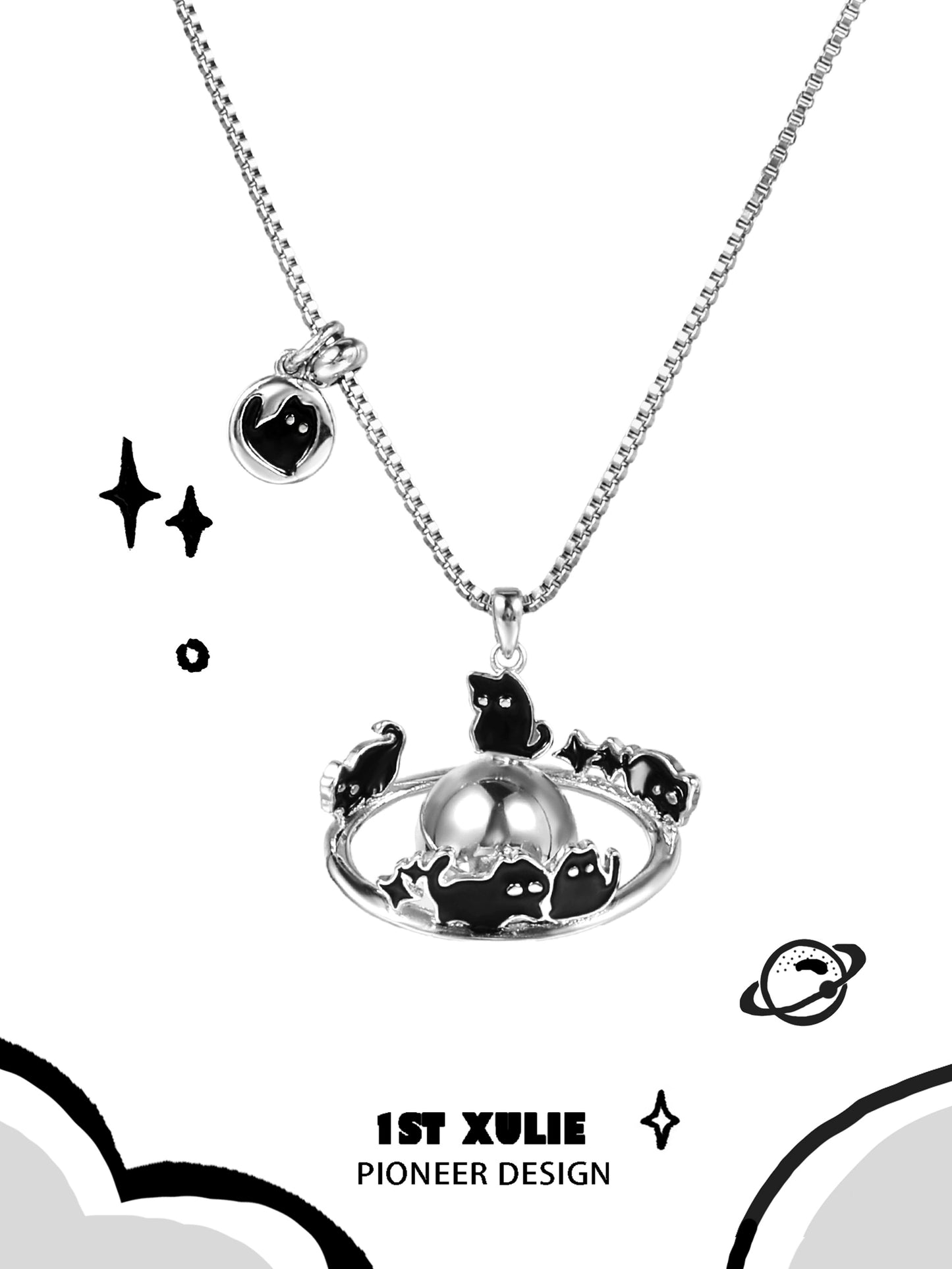 Night Owl Cat Necklace