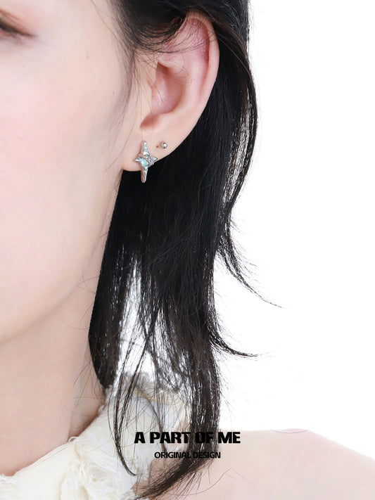 Blue Galaxy Zircon Earrings