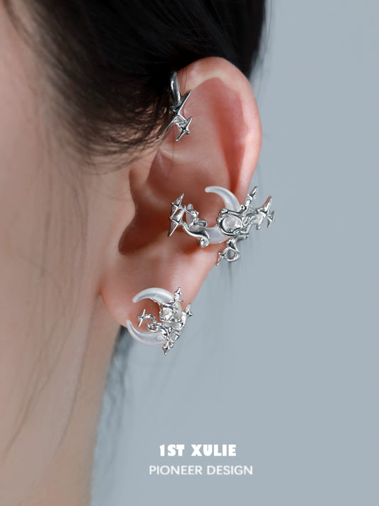 Midnight Moonlit Orchid Earrings