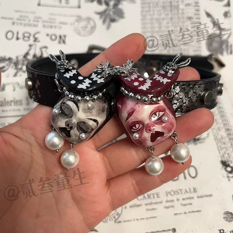 Choker-Ersan Tongsheng Original Niche Design Advanced Sense Dark Niche Design Dark Necklace Punk Asian Choker