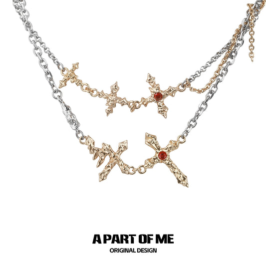 Maillard Liquid Metal Cross Necklace