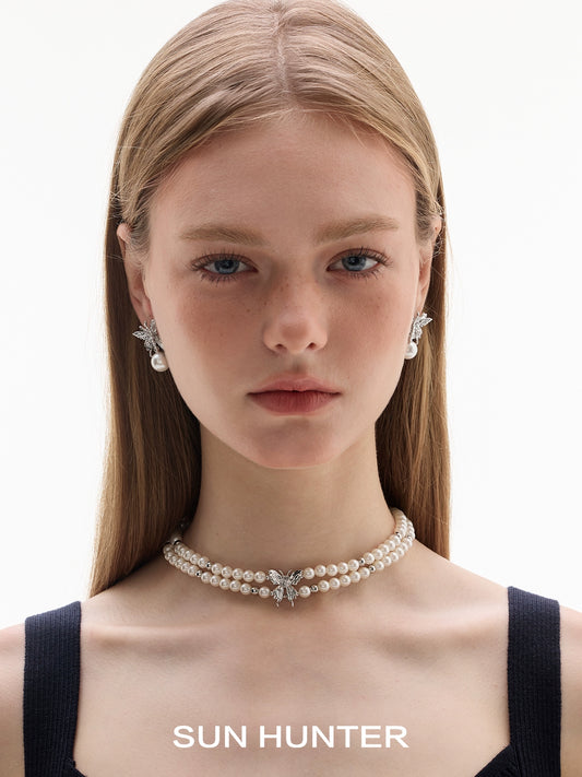 Lucky Butterfly Pearl Earrings