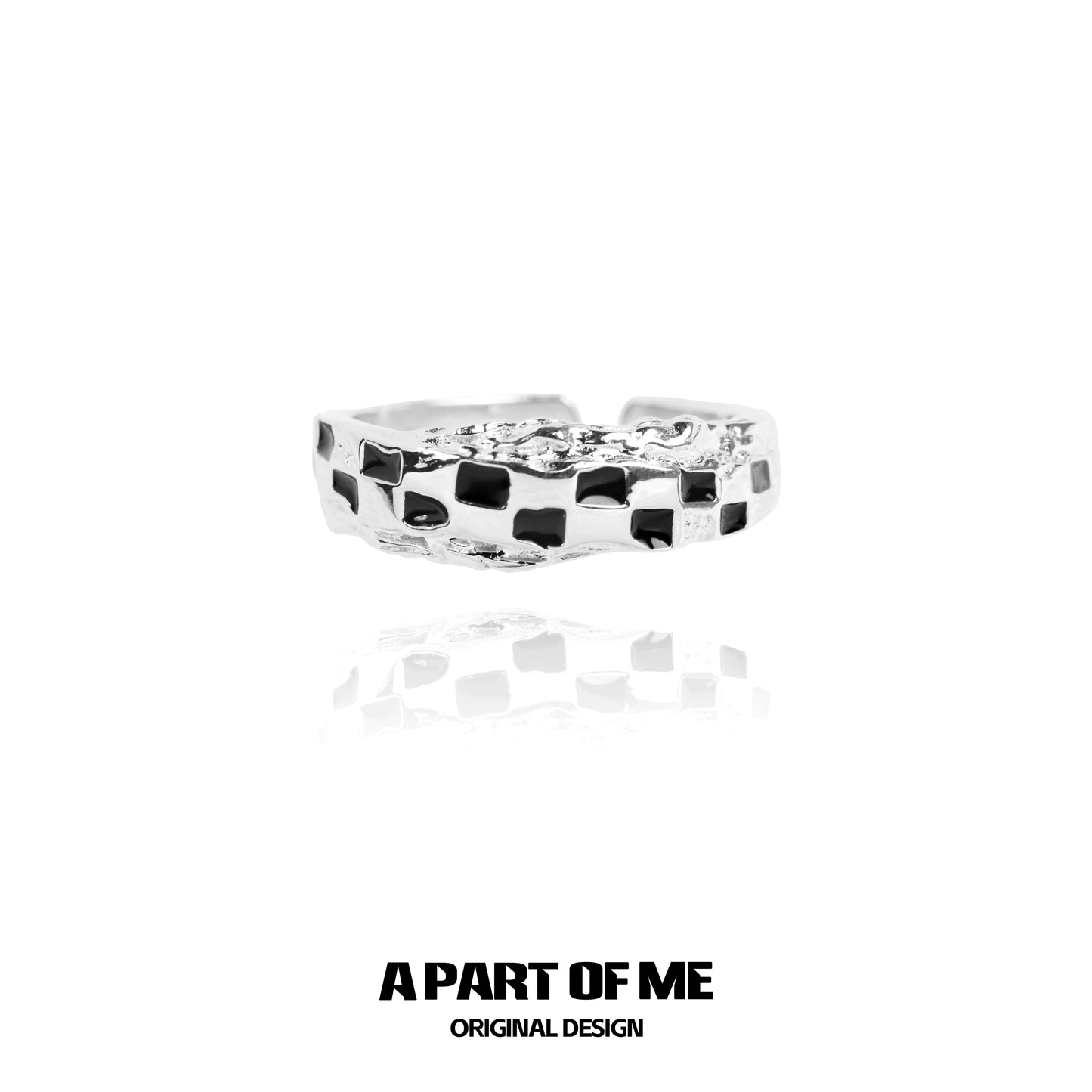 Black White Chessboard Ring