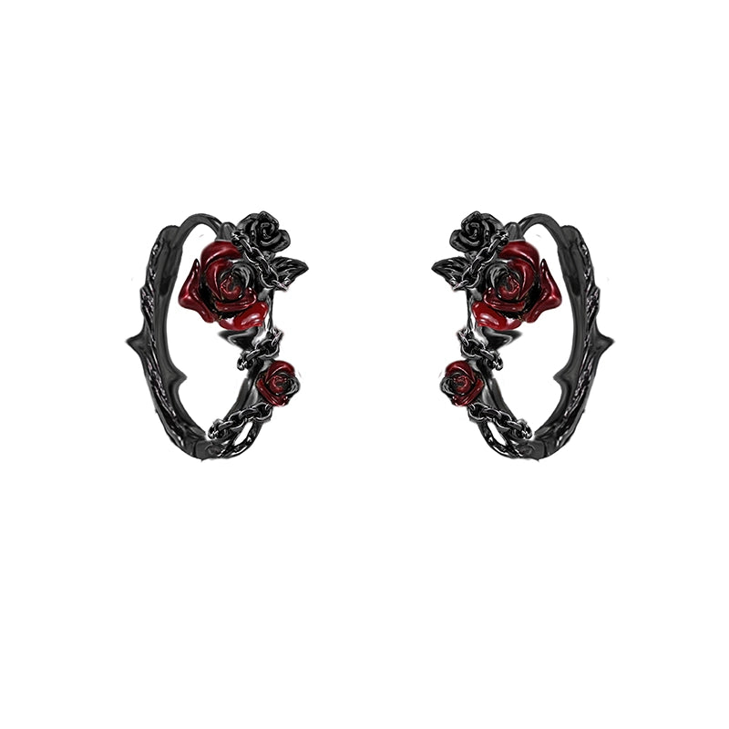 Red Rose Gothic Earrings