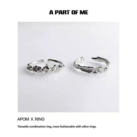 Surf Texture Couple Rings