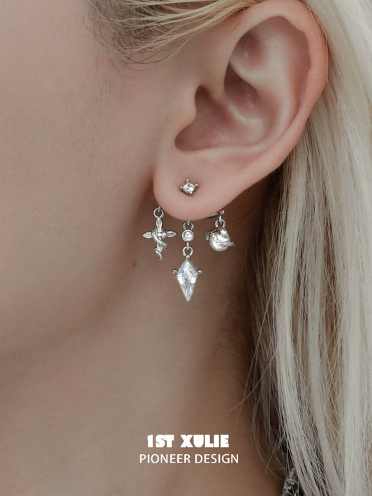 Y2K Midnight Viper Snake Earrings