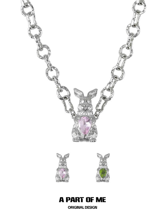 Diamond Rabbit Pendant Necklace