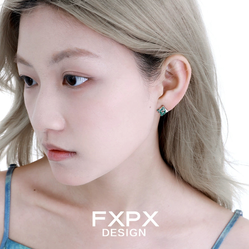 Grace Green Snake Empress Earrings