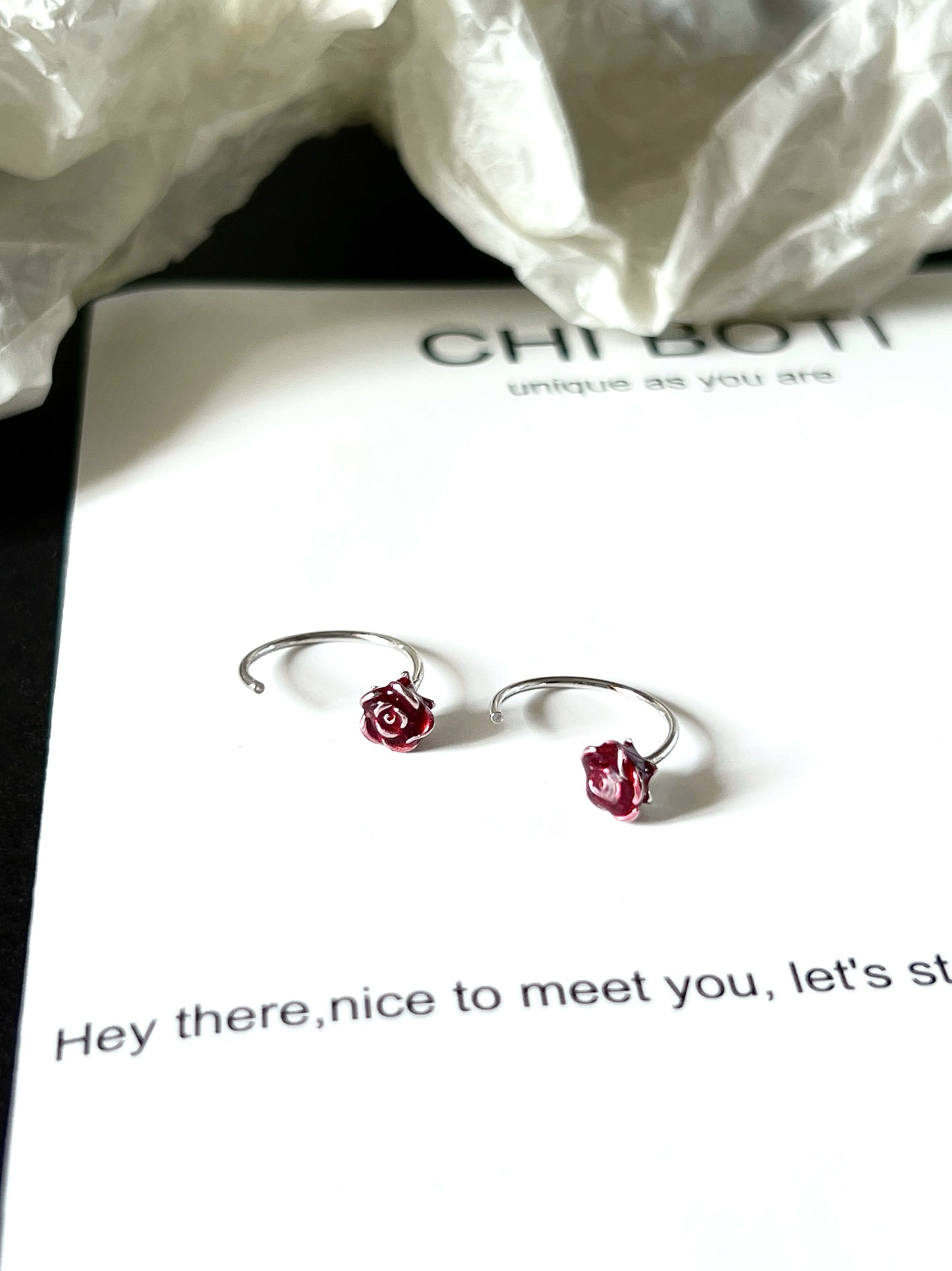 "Little Rose" Drip Glaze Earrings