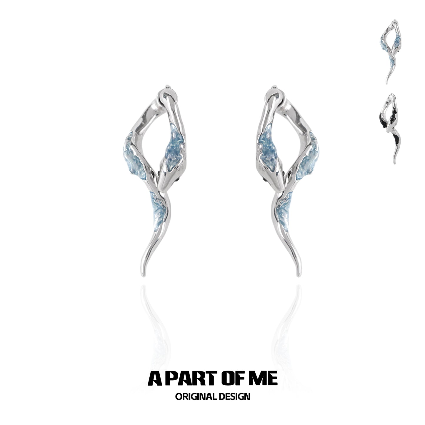Mystic Ice Snake Earrings