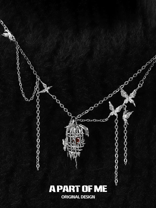 Caged Butterfly Necklace