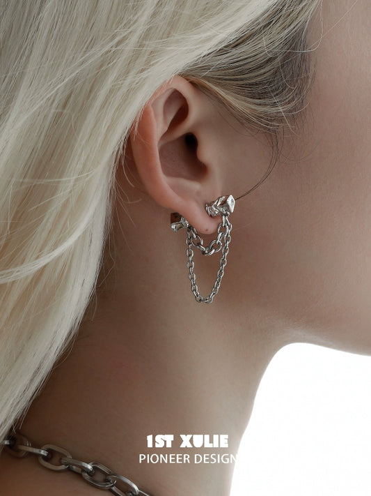 Y2K Sci-Fi Chain Stacking Earrings