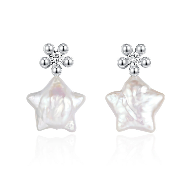 Baroque Pearl Star Earrings