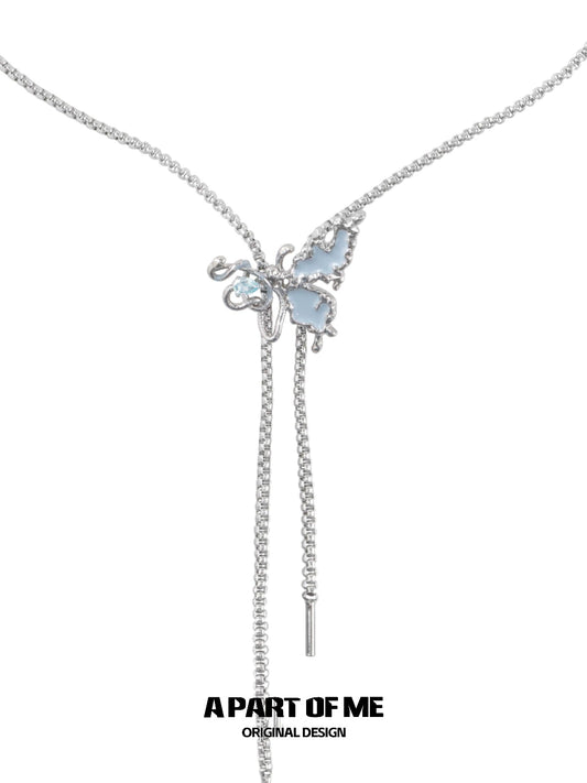 Haze Blue Butterfly Necklace