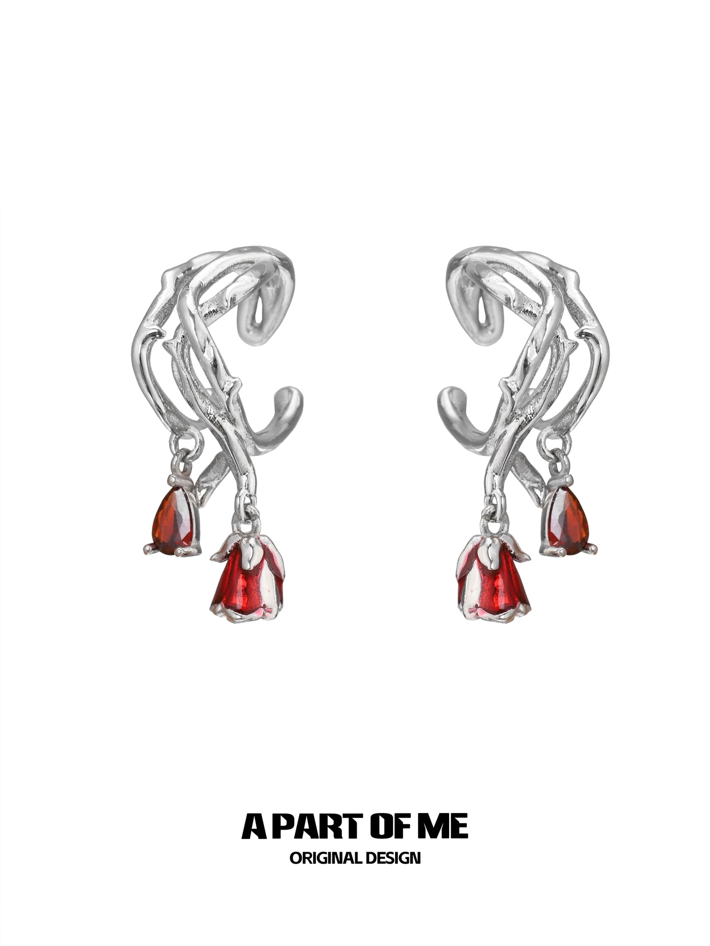 Scarlet Rose Ear Cuffs
