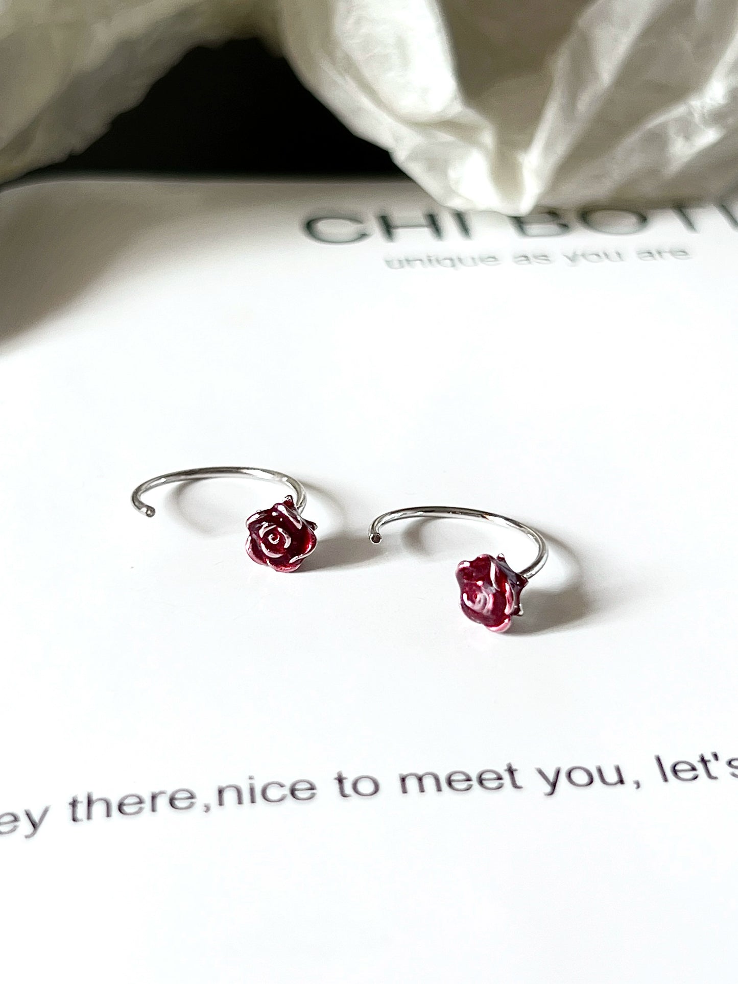 "Little Rose" Drip Glaze Earrings