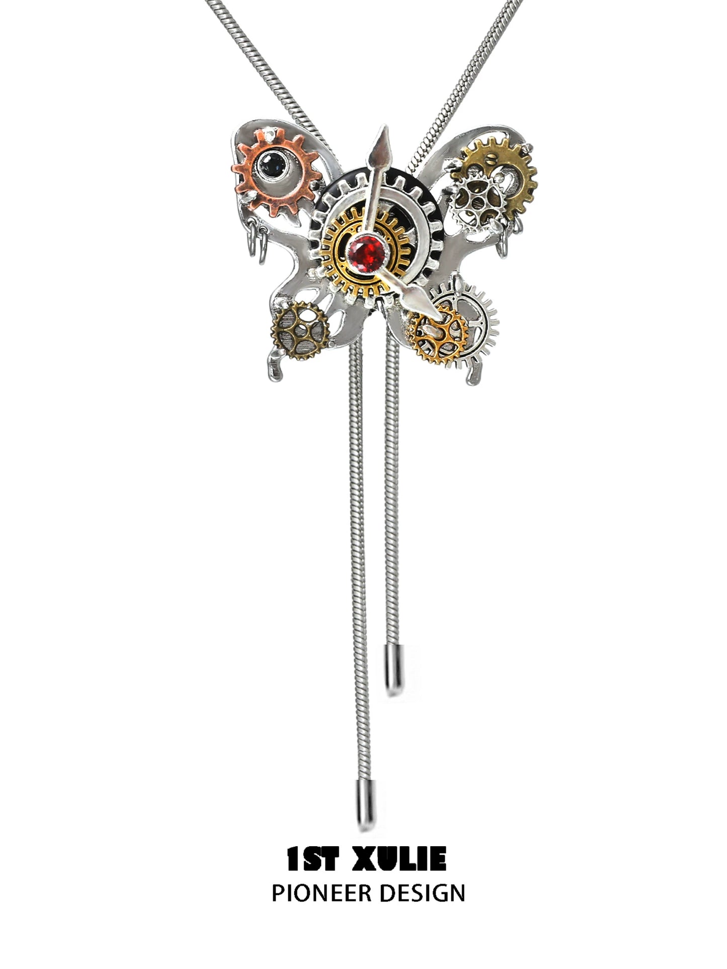 Cyber Butterfly Pull Necklace