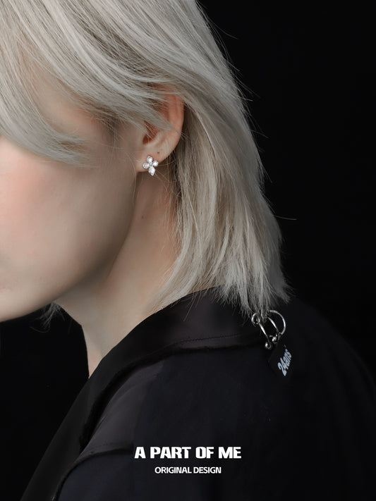 Stigmata Cross Silver Earrings