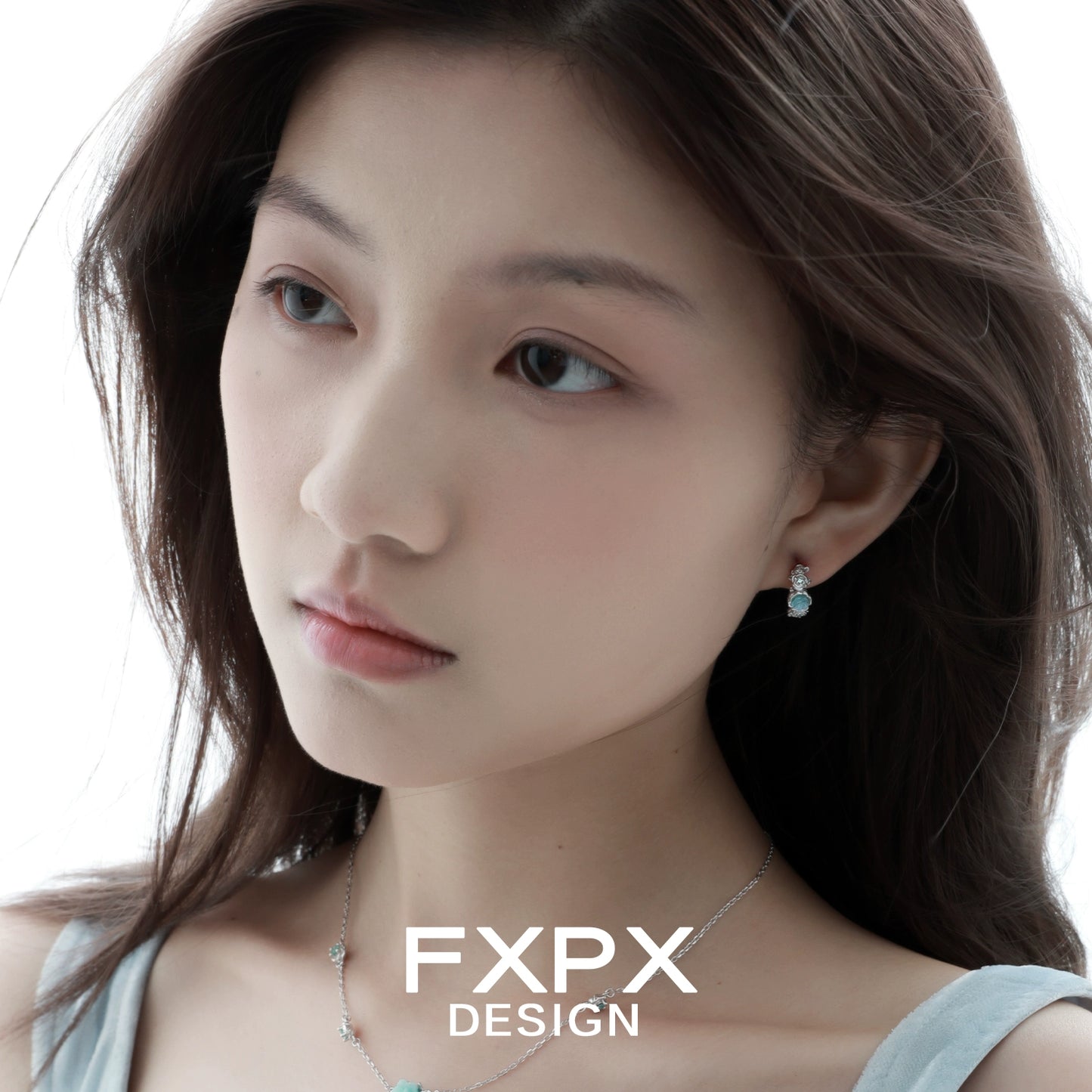 Vintage Blue Rose Earrings