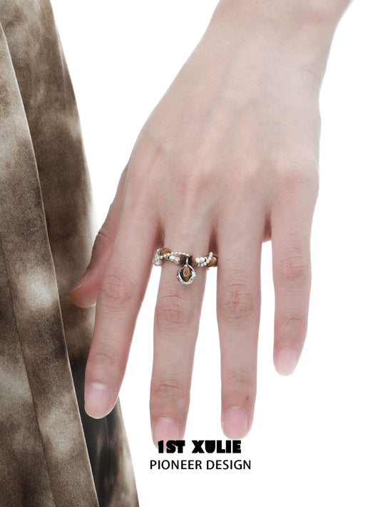 Vintage Tiger's Eye Stone Silver Ring