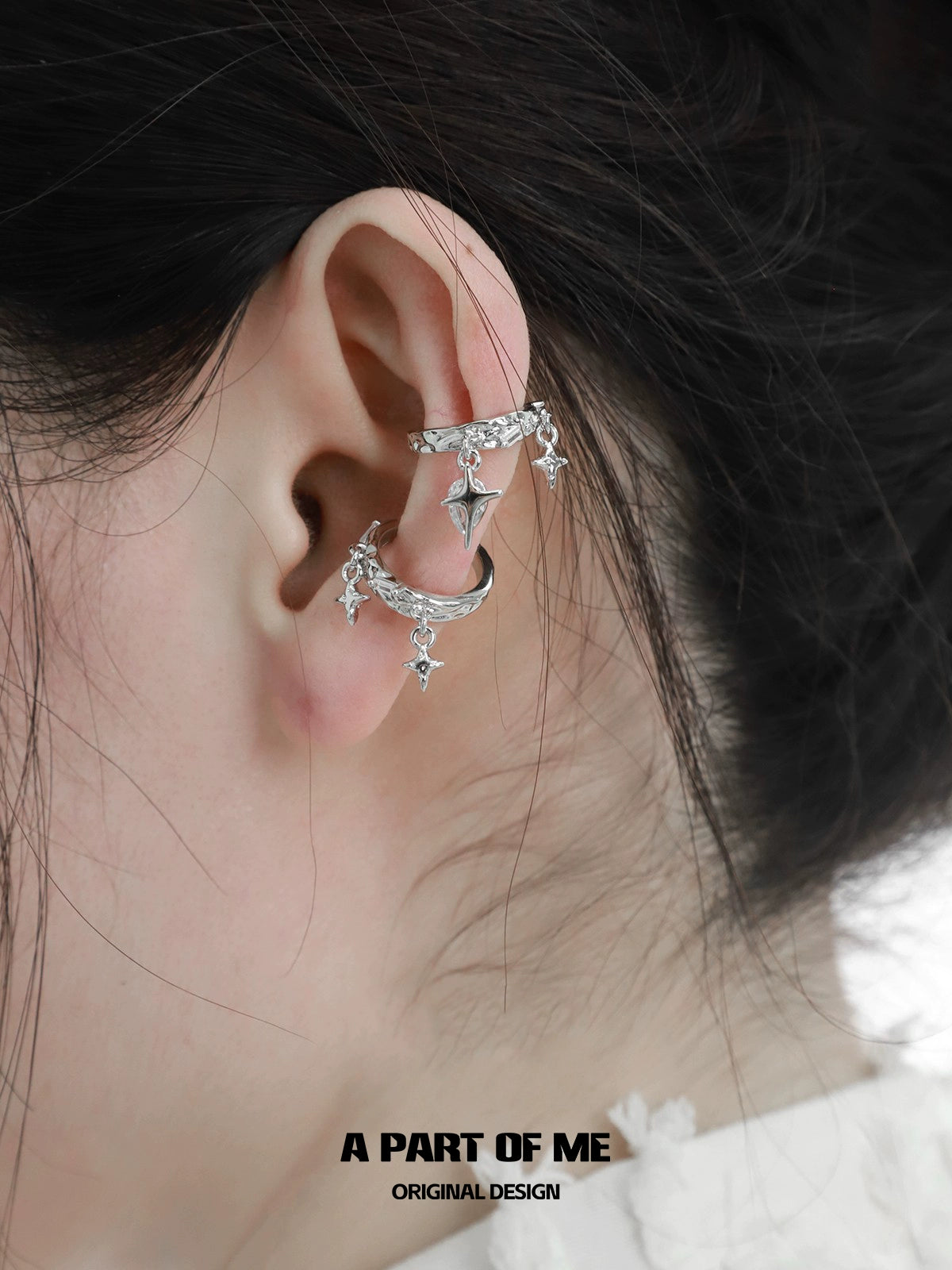 Shining Stars Zircon Ear Clips