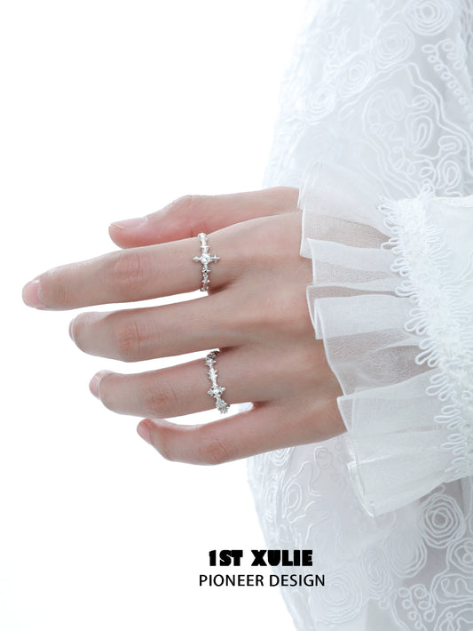 Guardian Cross Silver Couple Ring