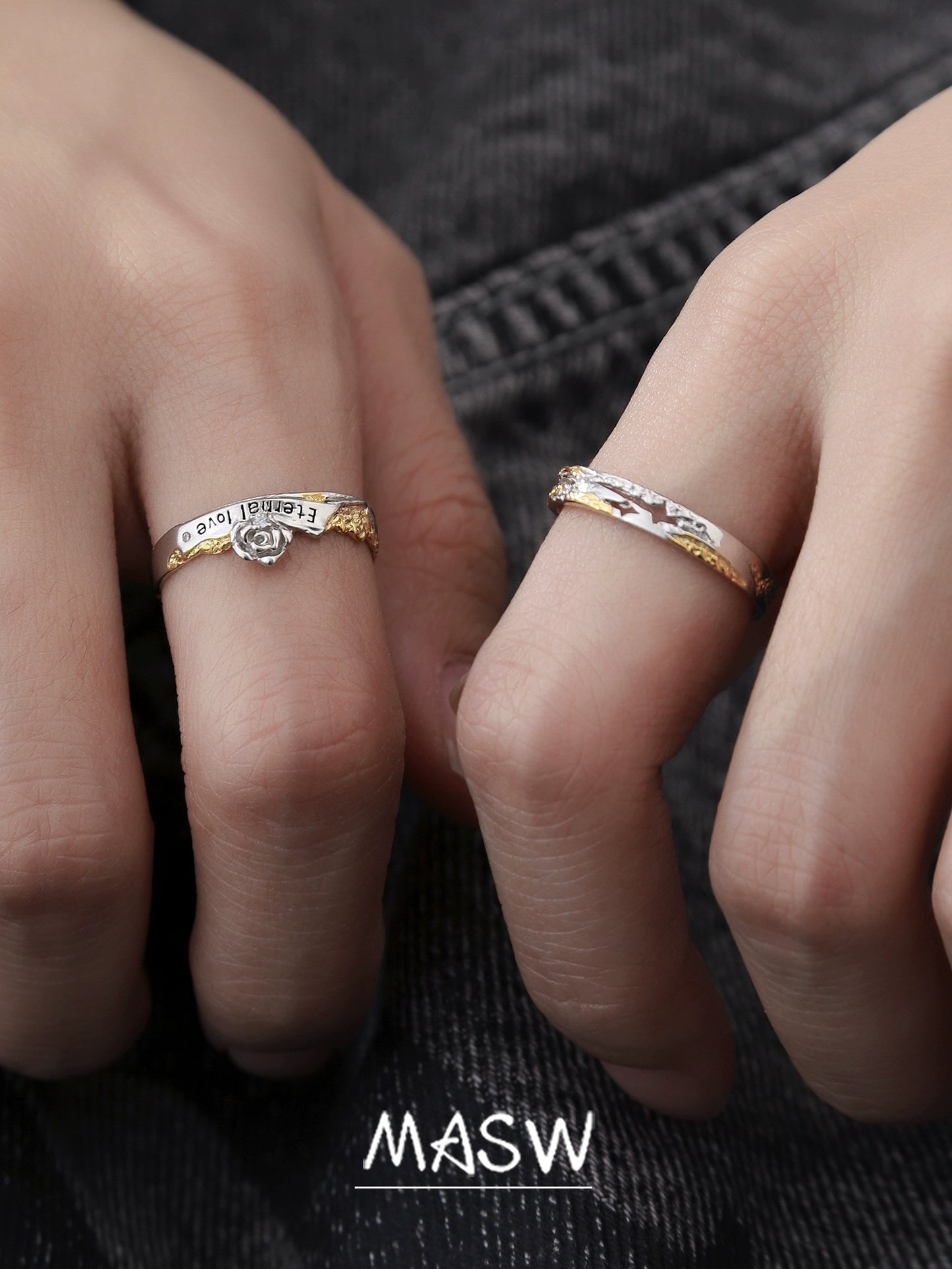 Gilded Rose & Star Ring