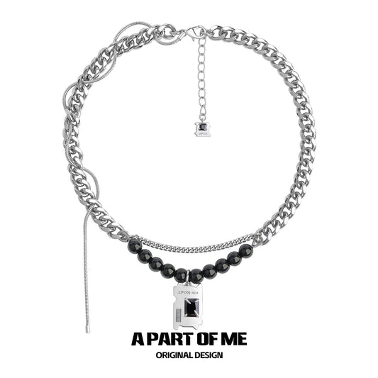 Y2K Dark Matter Beaded Necklace