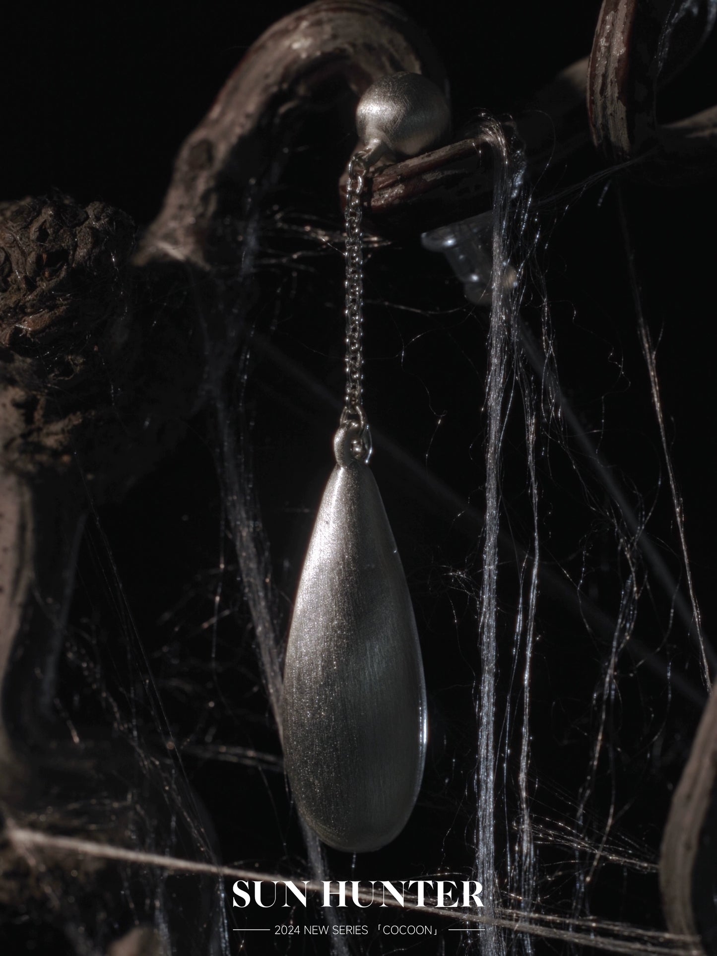 Brushed Teardrop Cocoon Earringsv