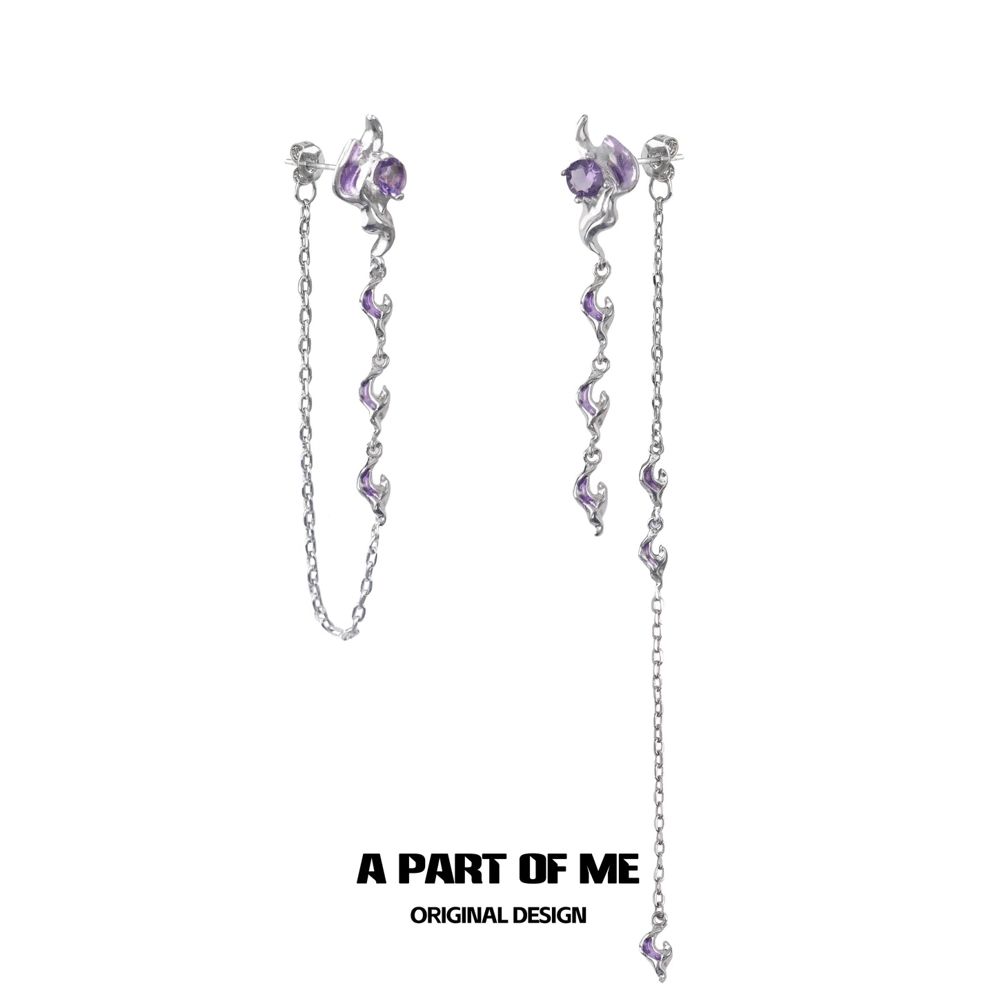 Purple Rose Tassel Earrings