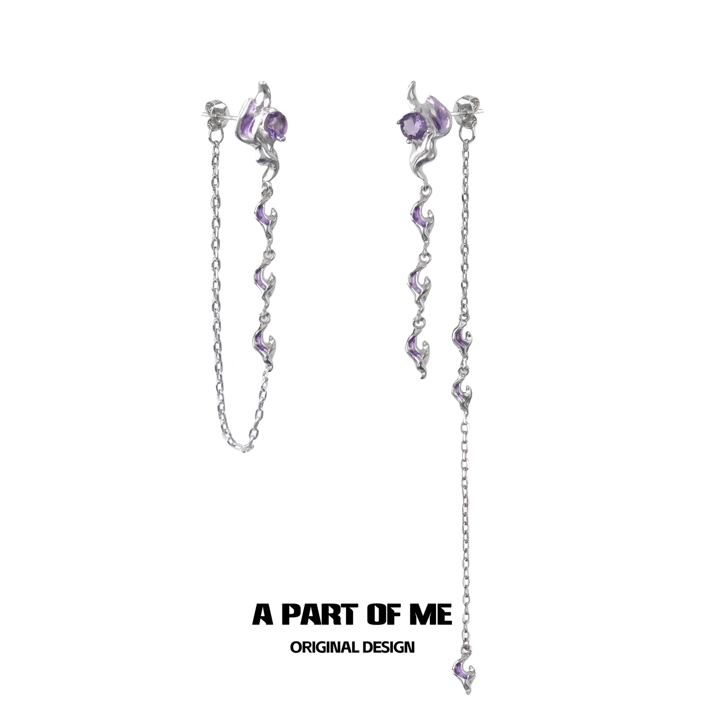Purple Rose Tassel Earrings