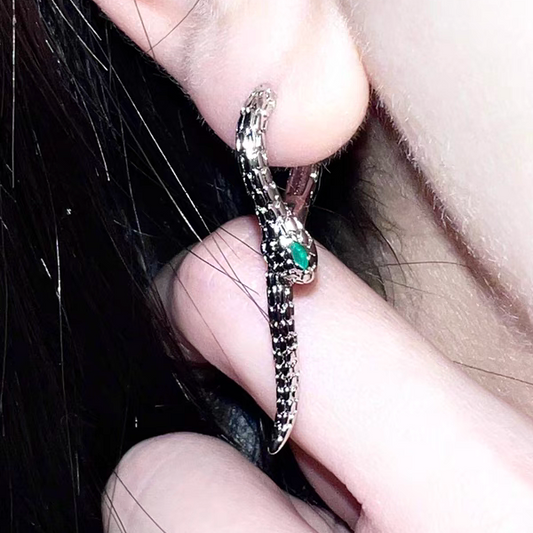 "Green-Eyed Snake" Earrings