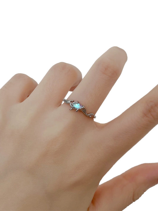 White Moonlight Irregular Ring