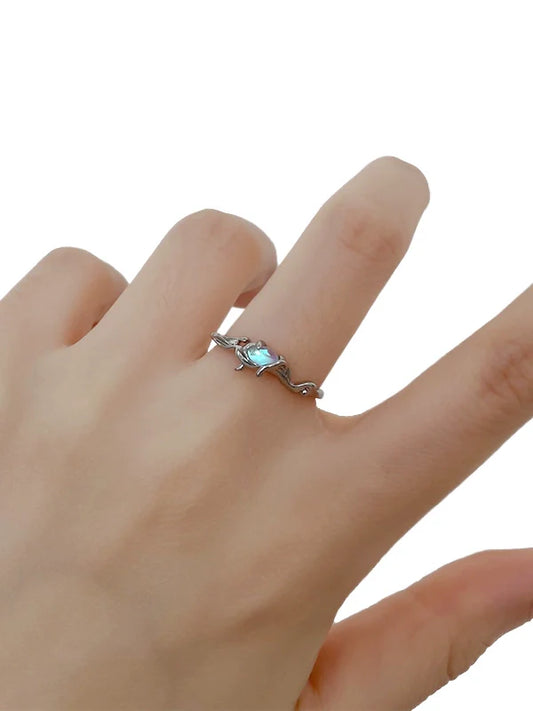 White Moonlight Irregular Ring