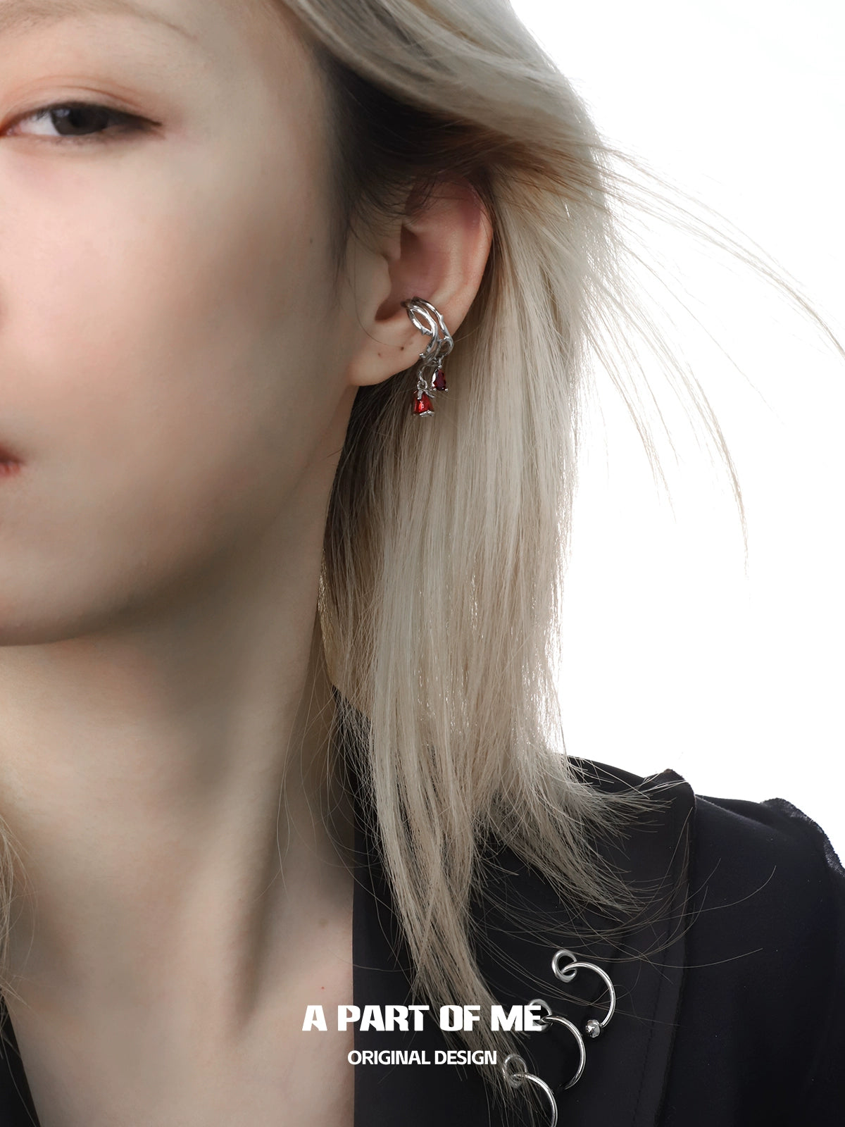 Scarlet Rose Ear Cuffs