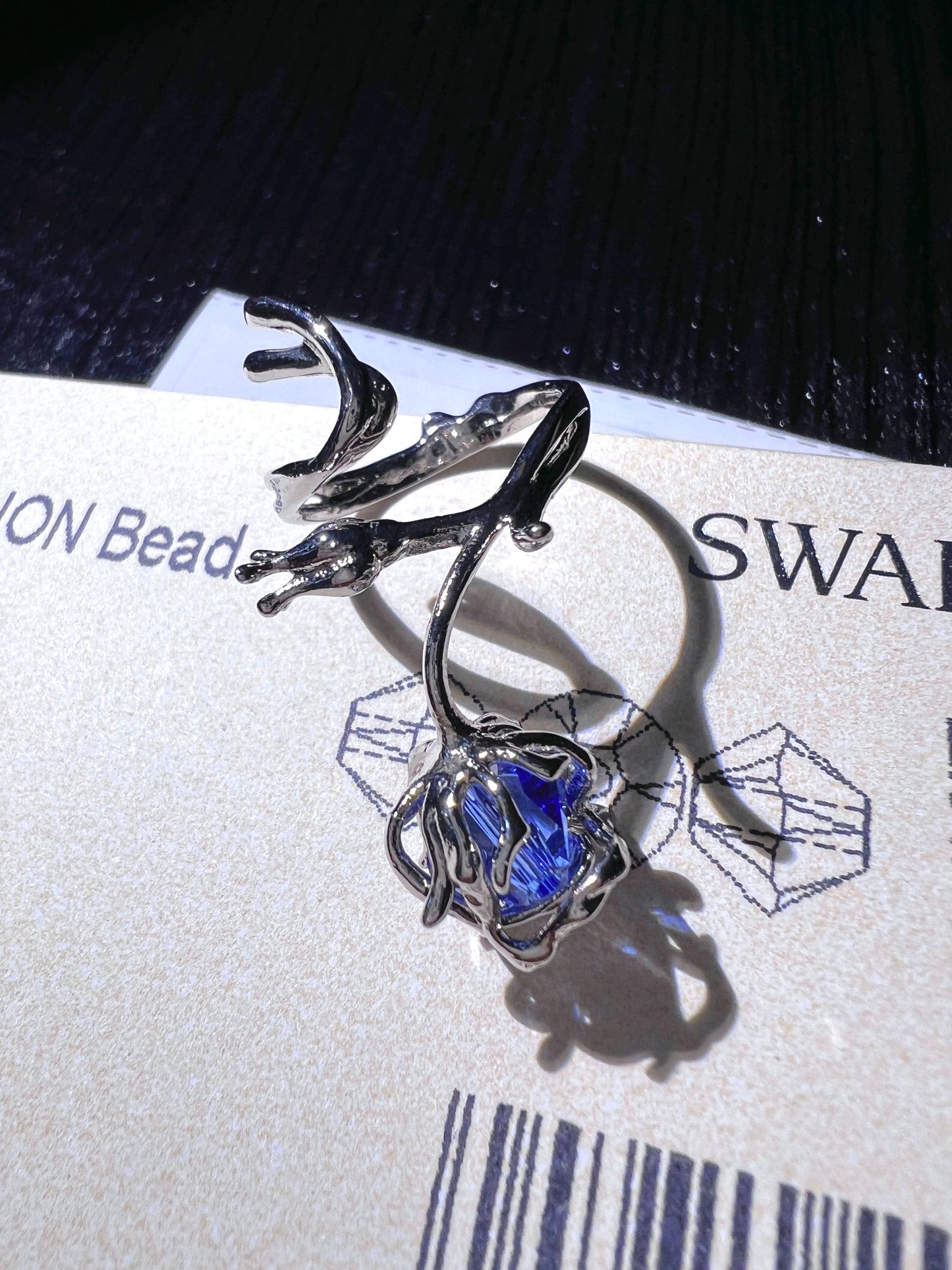 "Miracle Blue Rose" Vine Ring